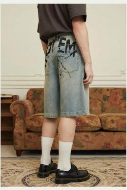 Vintage 'Release' Painted Y2K Cargo Skirt - Coquette Aesthetic Grunge Style