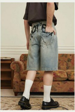 Vintage 'Release' Painted Y2K Cargo Skirt - Coquette Aesthetic Grunge Style