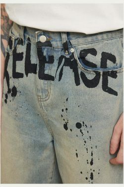 Vintage 'Release' Painted Y2K Cargo Skirt - Coquette Aesthetic Grunge Style