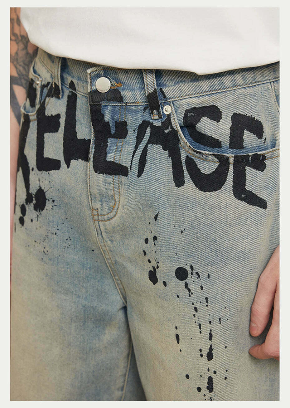 Vintage 'Release' Painted Y2K Cargo Skirt - Coquette Aesthetic Grunge Style Vintage 'Release' Painted Y2K Cargo Skirt - Coquette Aesthetic Grunge Style