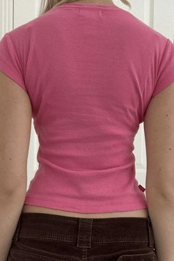 Vintage Acanthus Logo Print Baby Tee - Y2K Fashion Niche Women's Clothing