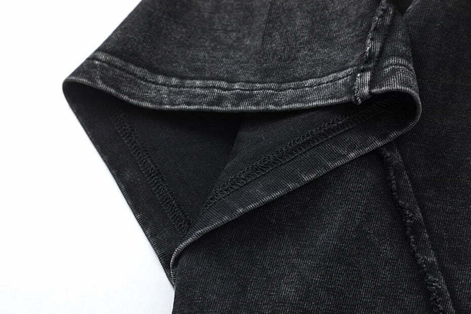 Vintage Acid Wash T-Shirt with Unique Seam Detail - Y2K Fashion Staple for Women Vintage Acid Wash T-Shirt with Unique Seam Detail - Y2K Fashion Staple for Women