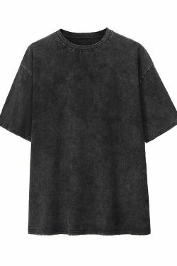 Vintage Acid Wash Tee - Y2K Fashion Men's Retro Grunge Aesthetic Shirt