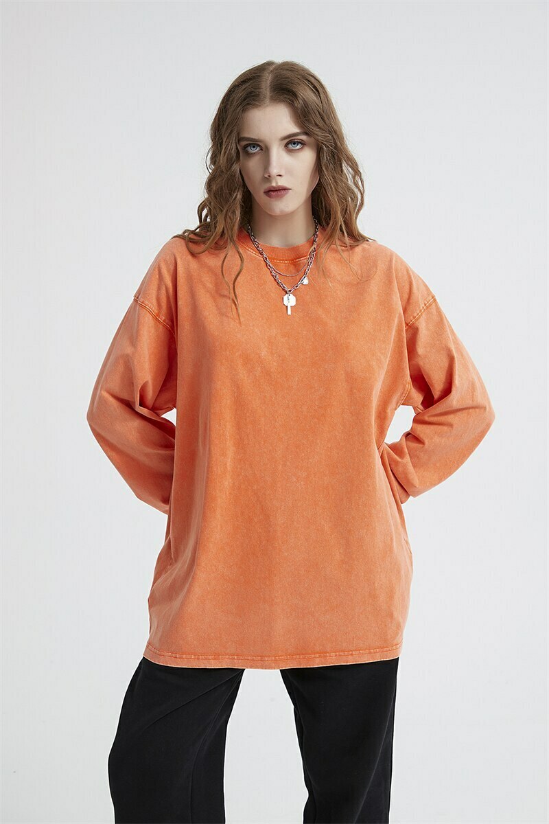 Vintage Acid Washed Long Sleeve Tee - Y2K Fashion Staple for Women - Coquette Aesthetic Grunge Style Vintage Acid Washed Long Sleeve Tee - Y2K Fashion Staple for Women - Coquette Aesthetic Grunge Style