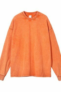 Vintage Acid Washed Long Sleeve Tee - Y2K Fashion Staple for Women - Coquette Aesthetic Grunge Style