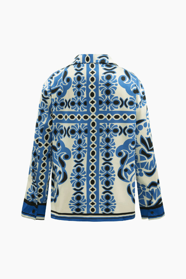 Vintage Aesthetic Cargo Skirt Shirt with Printed Pocket - Y2K Fashion Women's Top