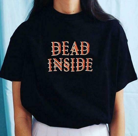 Vintage Aesthetic Dead Inside T-Shirt for Women - Y2K Fashion Grunge Style Coquette Outfit Vintage Aesthetic Dead Inside T-Shirt for Women - Y2K Fashion Grunge Style Coquette Outfit