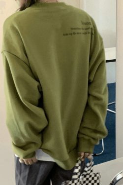 Vintage Aesthetic Landscape Print Crew Sweatshirt - Y2K Fashion Coquette Style Grunge Outfits