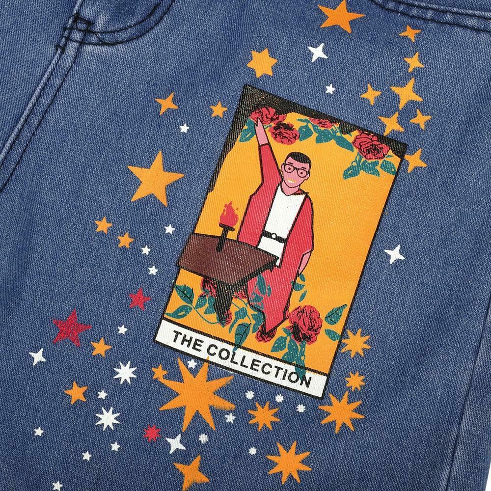 Vintage Art Hoe Printed Denim Cargo Skirt - Y2K Aesthetic Grunge Style Women's Fashion