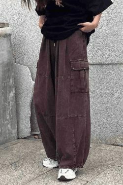 Vintage Baggy Cargo Jeans - Y2K Fashion Women's Denim Trousers with a Retro Aesthetic
