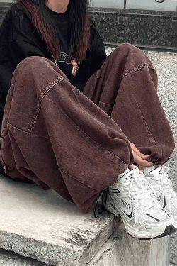 Vintage Baggy Cargo Jeans - Y2K Fashion Women's Denim Trousers with a Retro Aesthetic