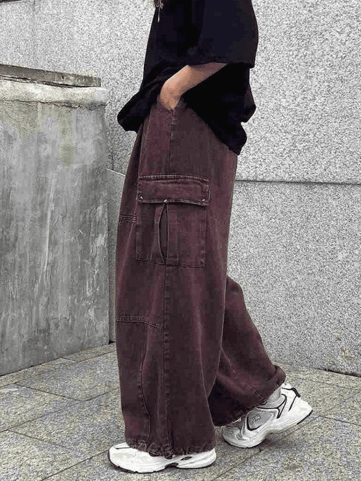 Vintage Baggy Cargo Jeans - Y2K Fashion Women's Denim Trousers with a Retro Aesthetic Vintage Baggy Cargo Jeans - Y2K Fashion Women's Denim Trousers with a Retro Aesthetic