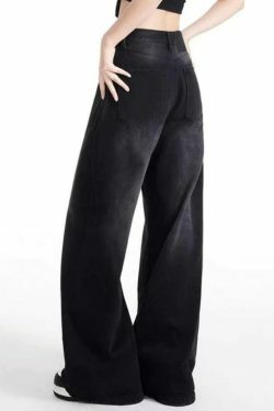 Vintage Black Wash High Rise Boyfriend Jeans - Y2K Aesthetic Denim - Coquette Style Fashion Piece