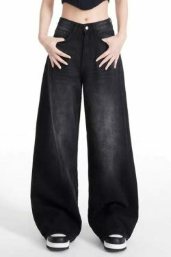 Vintage Black Wash High Rise Boyfriend Jeans - Y2K Aesthetic Denim - Coquette Style Fashion Piece