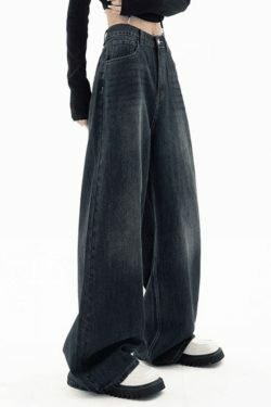 Vintage Blue 90s Boyfriend Jeans - Y2K Fashion Staple for Niche Women's Style