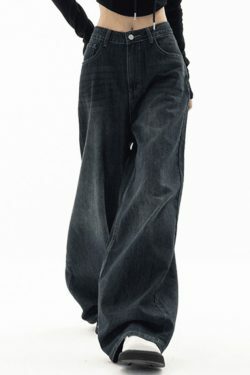 Vintage Blue 90s Boyfriend Jeans - Y2K Fashion Staple for Niche Women's Style