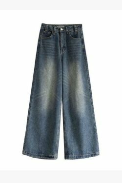 Vintage Blue Wash Baggy Boyfriend Jeans - Y2K Fashion Aesthetic for Women