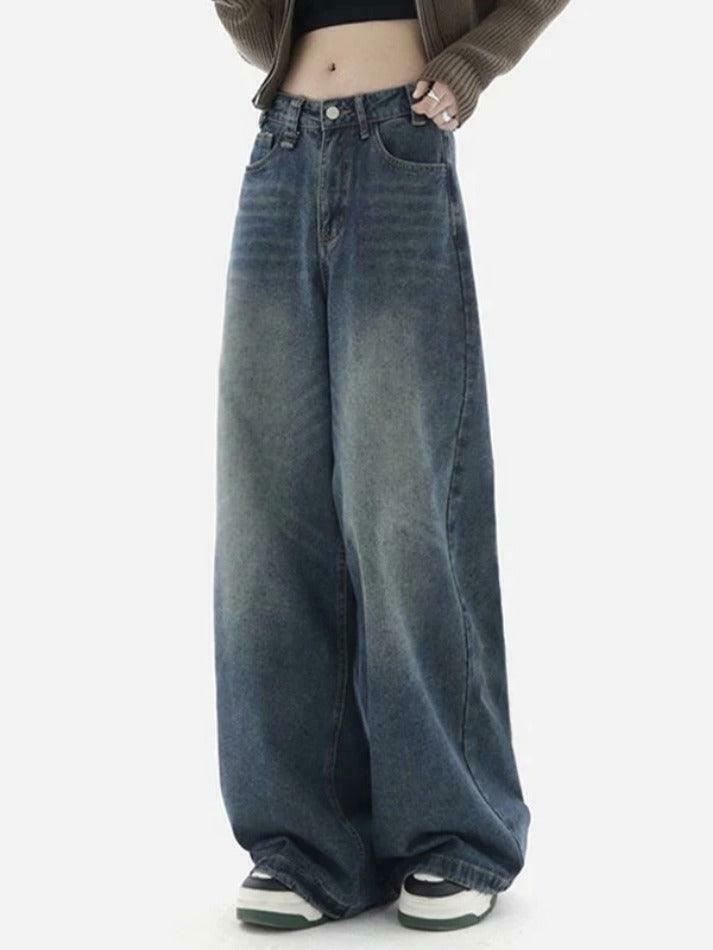 Vintage Blue Wash Baggy Boyfriend Jeans - Y2K Fashion Aesthetic for Women Vintage Blue Wash Baggy Boyfriend Jeans - Y2K Fashion Aesthetic for Women