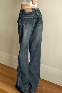 Vintage Blue Wash Boyfriend Jeans - Y2K Fashion Staple for Women's Coquette Aesthetic