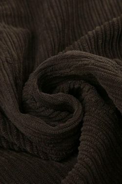 Vintage Brown Corduroy High Rise A-line Midi Skirt - Y2K Fashion Niche Women's Clothing