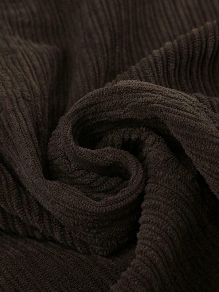 Vintage Brown Corduroy High Rise A-line Midi Skirt - Y2K Fashion Niche Women's Clothing Vintage Brown Corduroy High Rise A-line Midi Skirt - Y2K Fashion Niche Women's Clothing