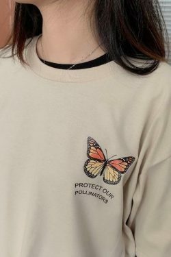 Vintage Butterfly Ruffle Tee - Y2K Fashion Aesthetic with Coquette and Grunge Vibes
