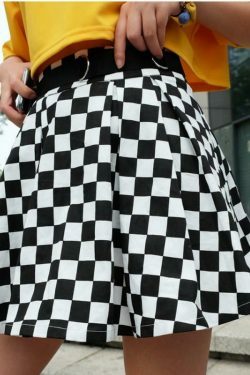 Vintage Checkered Skirt - Y2K Fashion Statement with Coquette Aesthetic Twist