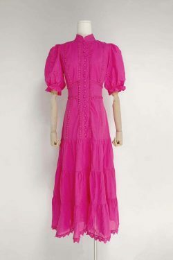 Vintage Collar Embroidery Dress: Y2K Fashion with Coquette & Grunge Aesthetics