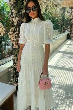 Vintage Collar Embroidery Dress: Y2K Fashion with Coquette & Grunge Aesthetics