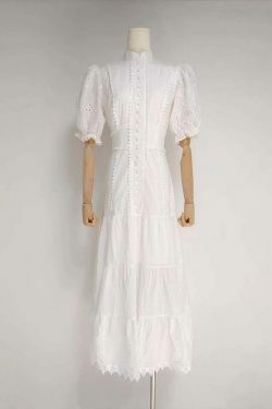 Vintage Collar Embroidery Dress: Y2K Fashion with Coquette & Grunge Aesthetics