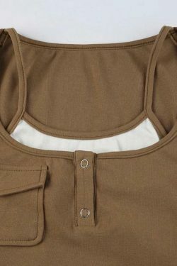 Vintage Contrast Fake Two Piece Cropped Long Sleeve Tee