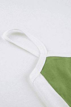 Vintage Contrast Trim Crop Cami: Y2K Aesthetic Grunge Coquette Fashion