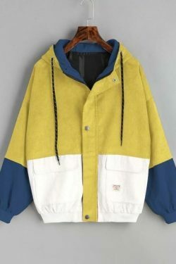 Vintage Corduroy Hooded Jacket - Y2K Aesthetic Outerwear for Women, Coquette Style Grunge Fashion