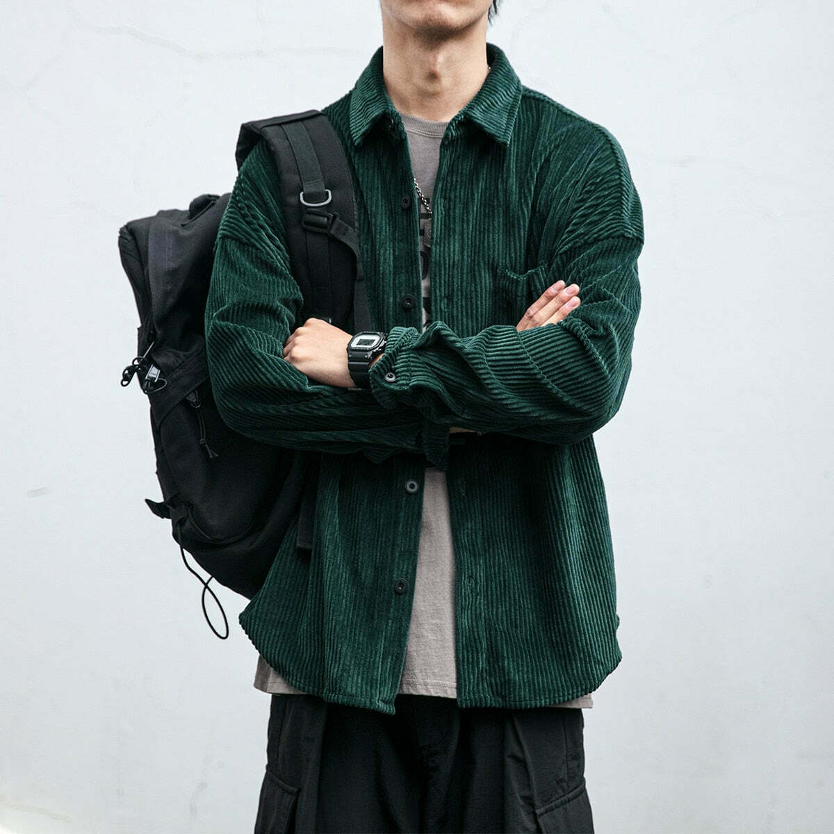 Vintage Corduroy Shirt - Y2K Aesthetic Top for Women - Coquette Grunge Outfit