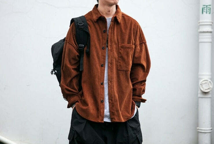 Vintage Corduroy Shirt - Y2K Aesthetic Top for Women - Coquette Grunge Outfit