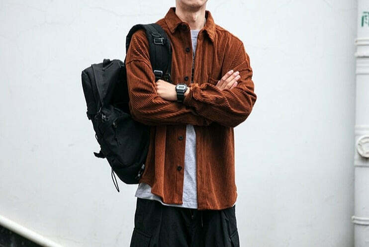 Vintage Corduroy Shirt - Y2K Aesthetic Top for Women - Coquette Grunge Outfit