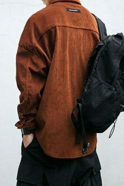 Vintage Corduroy Shirt - Y2K Aesthetic Top for Women - Coquette Grunge Outfit