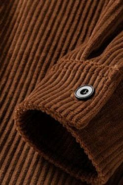 Vintage Corduroy Shirt - Y2K Aesthetic Top for Women - Coquette Grunge Outfit