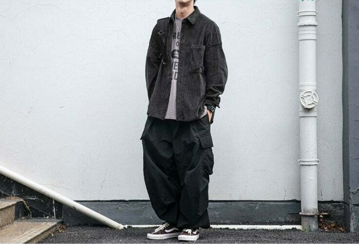 Vintage Corduroy Shirt - Y2K Aesthetic Top for Women - Coquette Grunge Outfit