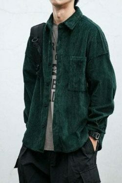 Vintage Corduroy Shirt - Y2K Aesthetic Top for Women - Coquette Grunge Outfit