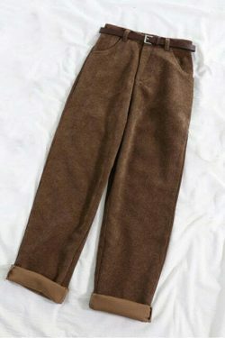 Vintage Corduroy Wide Leg Pants - Y2K Aesthetic Fashion for Women - Coquette Style Grunge Outfits