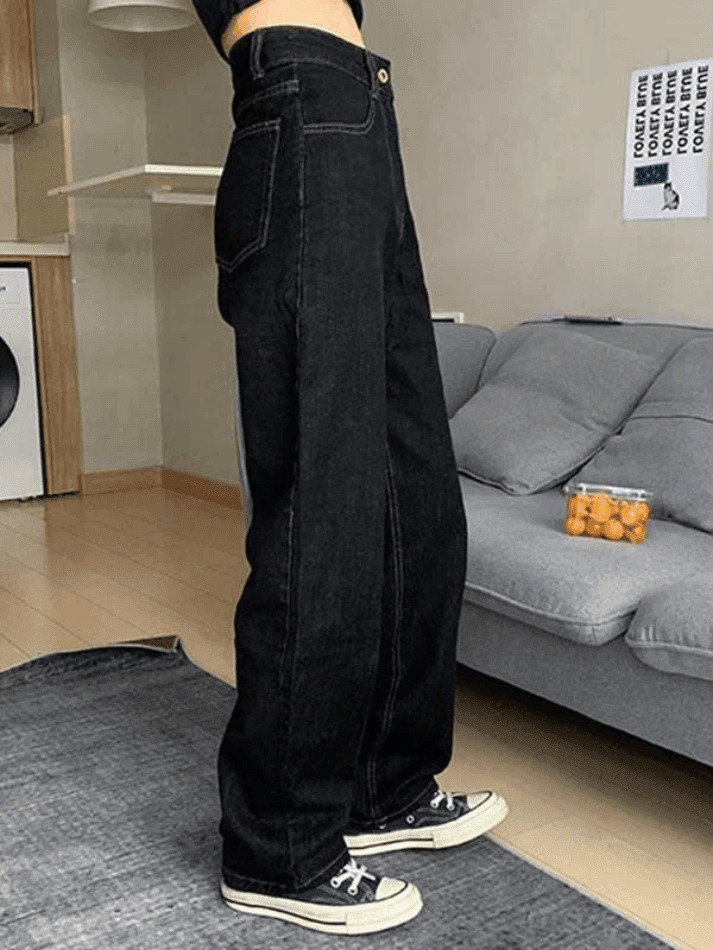 Vintage Dark Wash Boyfriend Jeans - Y2K Fashion Staple for Women's Coquette Aesthetic Outfits