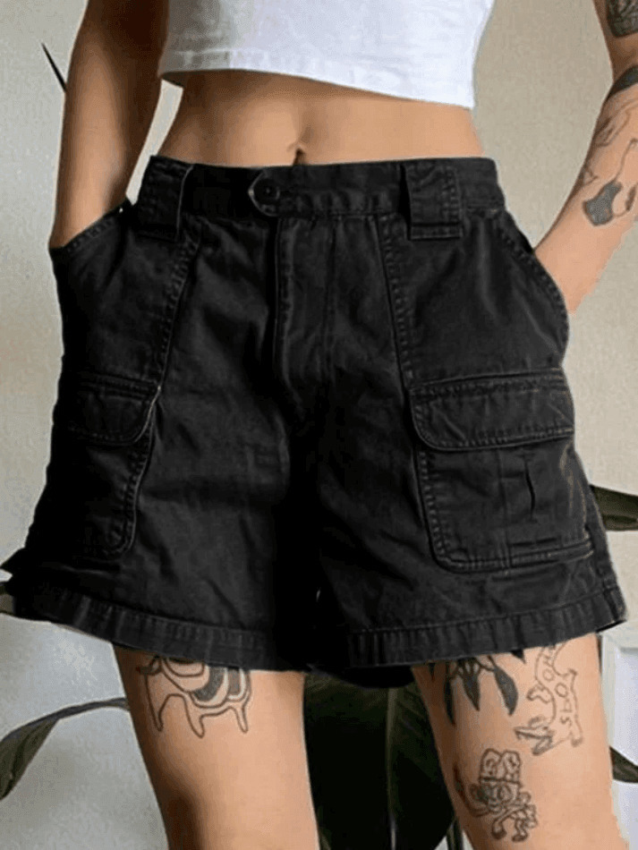 Vintage Denim Cargo Skirt - Y2K Aesthetic Grunge Style for Women - Coquette Fashion Statement