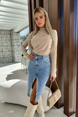 Vintage Denim Daze Maxi Skirt - Y2K Fashion Statement with Coquette Aesthetic and Grunge Style