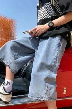 Vintage Denim Jorts: Y2K Aesthetic Cargo Skirt - Grunge & Coquette