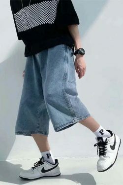 Vintage Denim Jorts: Y2K Aesthetic Cargo Skirt - Grunge & Coquette