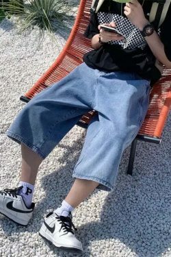 Vintage Denim Jorts: Y2K Aesthetic Cargo Skirt - Grunge & Coquette