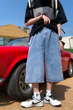 Vintage Denim Jorts: Y2K Aesthetic Cargo Skirt - Grunge & Coquette