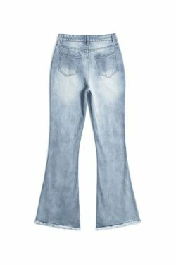 Vintage Distressed High Waist Ripped Jeans for Women - Y2K Fashion Aesthetic