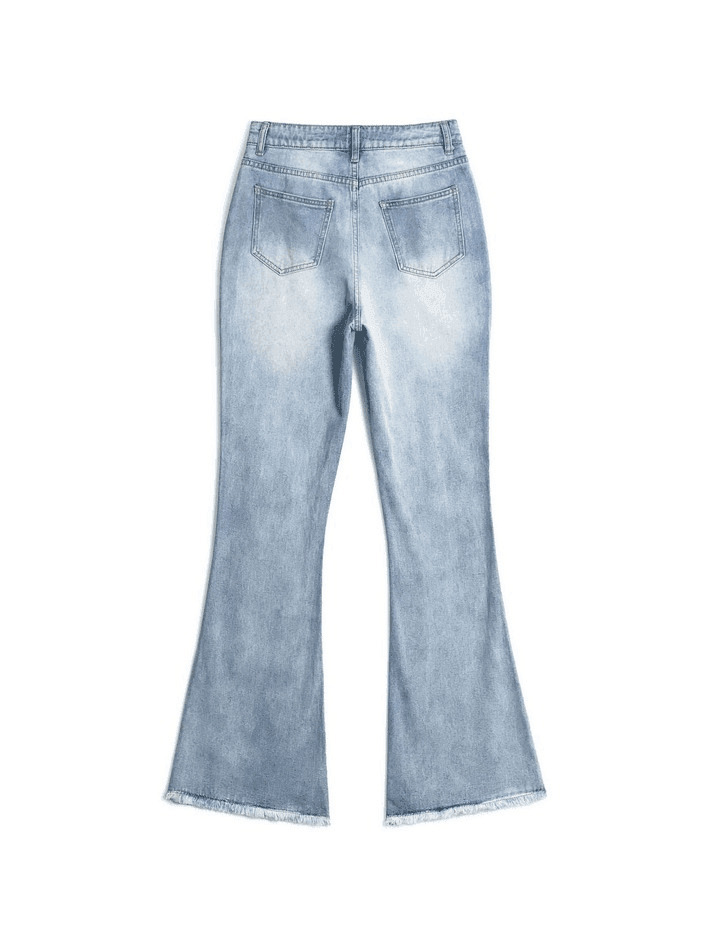 Vintage Distressed High Waist Ripped Jeans for Women - Y2K Fashion Aesthetic Vintage Distressed High Waist Ripped Jeans for Women - Y2K Fashion Aesthetic